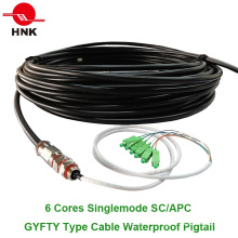 6 Cores Extérieur GYFTY Type Câble Fibre Optique Imperméable Pigtail